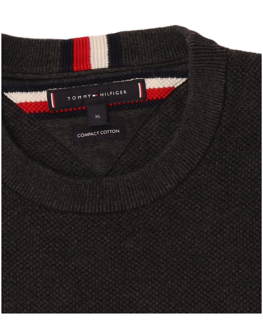 Мужской джемпер с круглым вырезом Tommy Hilfiger XL, серый хлопок