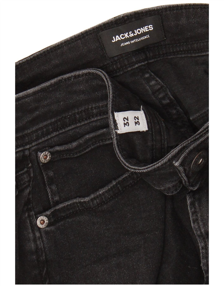Мужские потертые джинсы скинни Jack & Jones W32 L32, черный хлопок