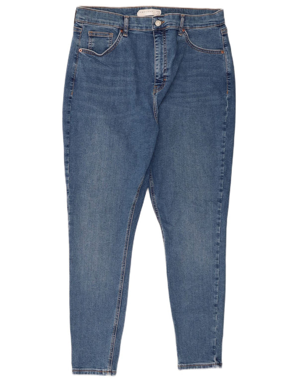 Женские джинсы скинни Topshop Jamie UK 16, большие, W30 L26, синие, хлопок