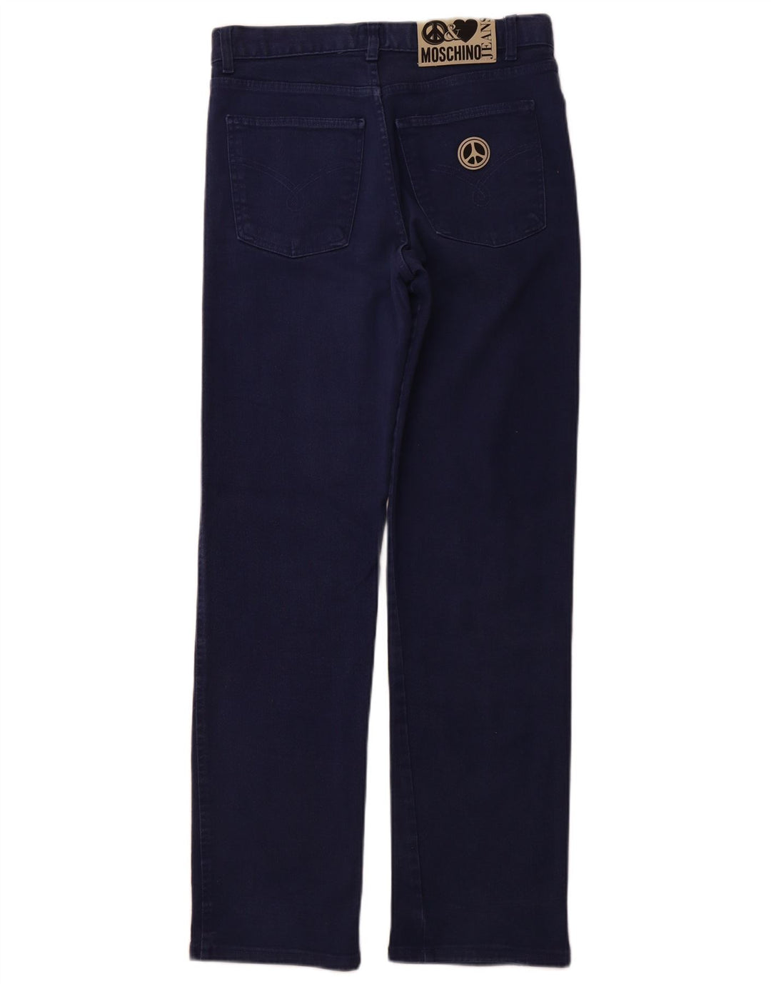 MOSCHINO Женские прямые джинсы с высокой талией W32 L32 Темно-синий хлопок