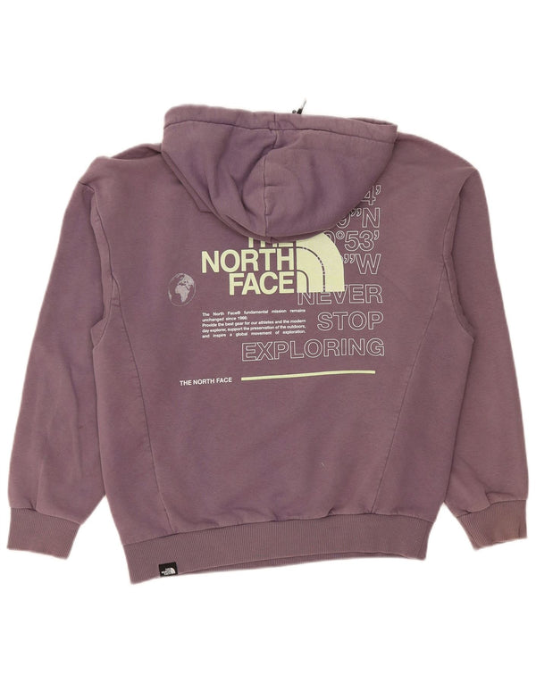 Женский джемпер с капюшоном с рисунком The North Face, размер UK 16, большой фиолетовый, хлопок