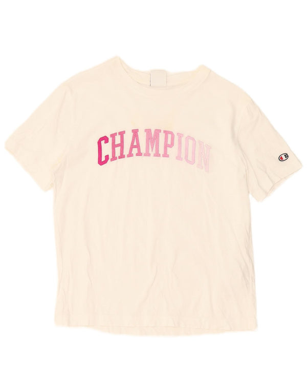 Женская футболка оверсайз с рисунком Champion UK 6 XS, белый хлопок
