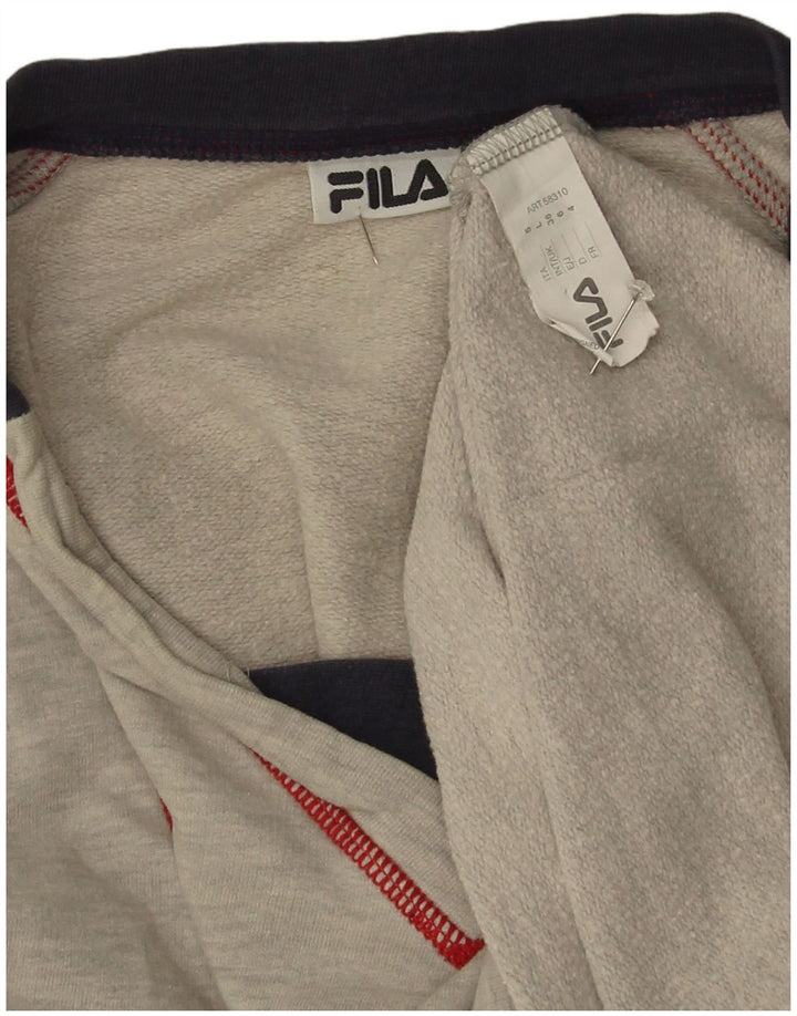 Fila Мужской топ с рисунком, длинный рукав, большой серый полосатый хлопок, хлопок