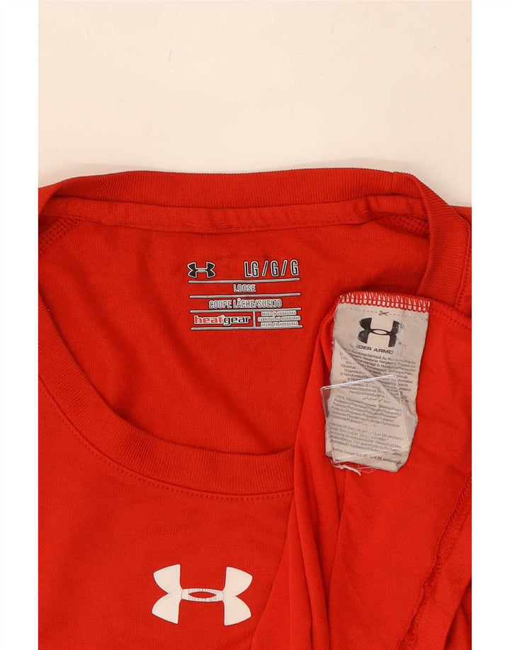 Мужская футболка с рисунком Under Armour Heat Gear, верх, большой красный полиэстер
