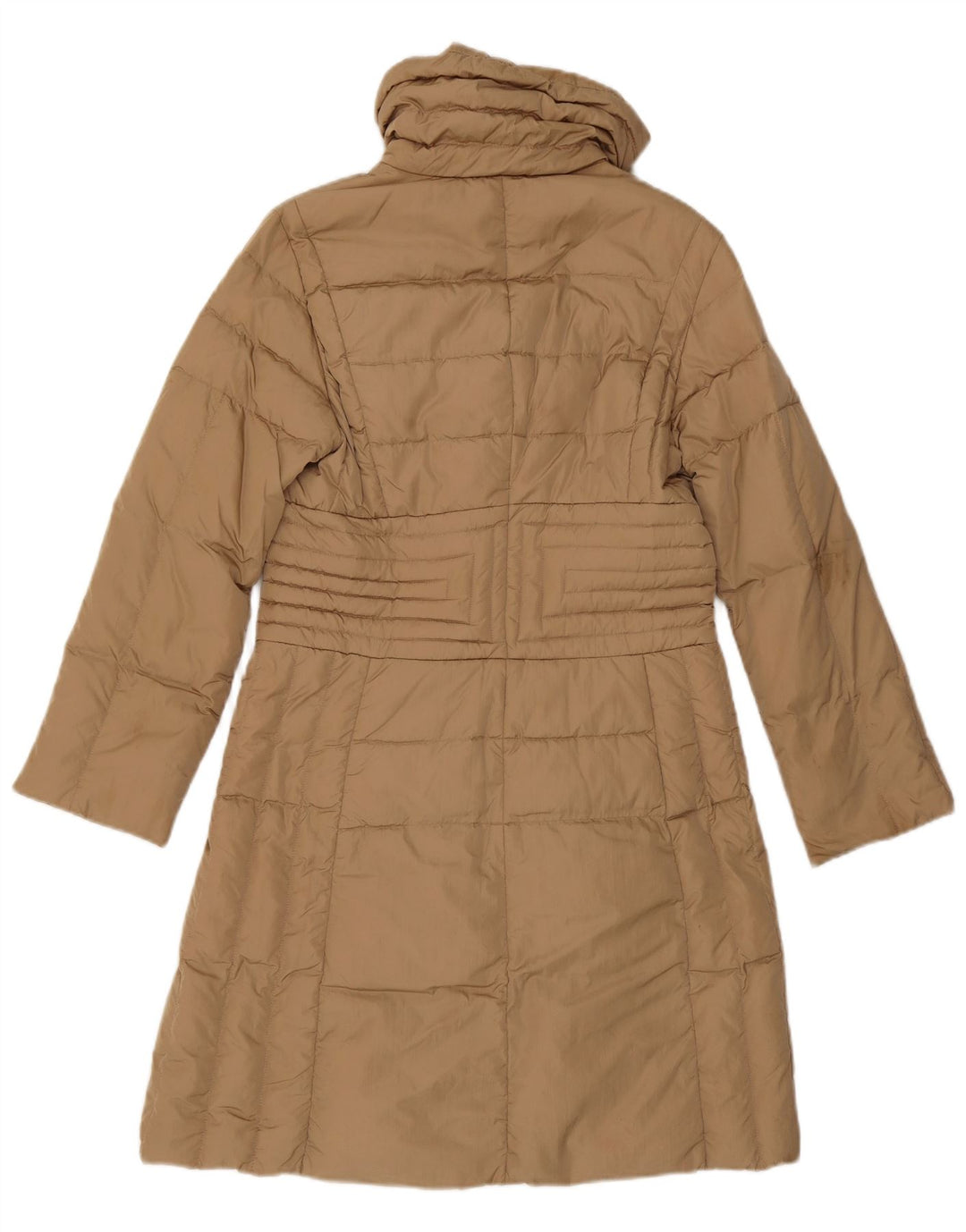 Moncler Женское стеганое пальто, размер 2, средний бежевый из полиамида