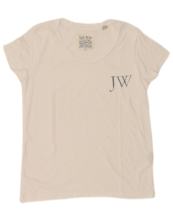 Женская футболка с рисунком Jack Wills Top UK 6 XS, белый хлопок