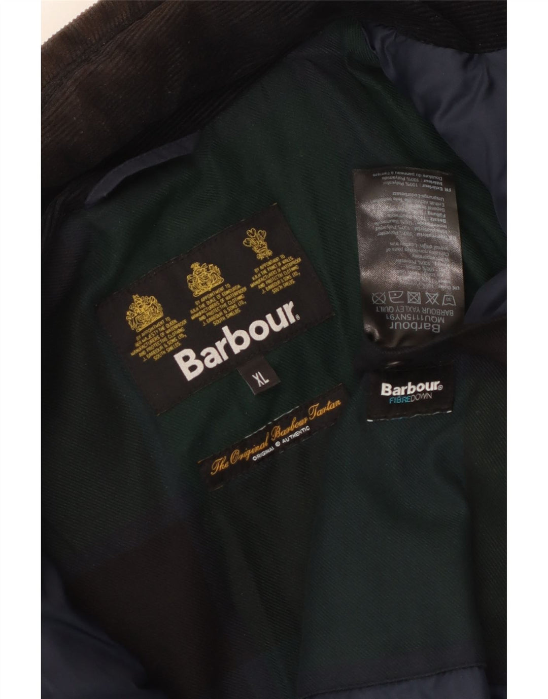 Мужская стеганая куртка Barbour UK 42 XL темно-синяя, полиэстер