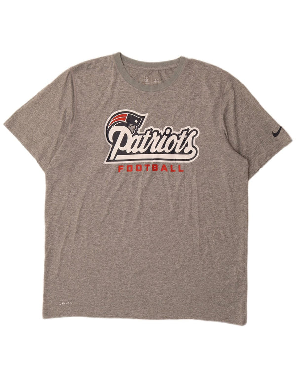 Мужская футболка с рисунком Nike New England Patriots XL серая в крапинку