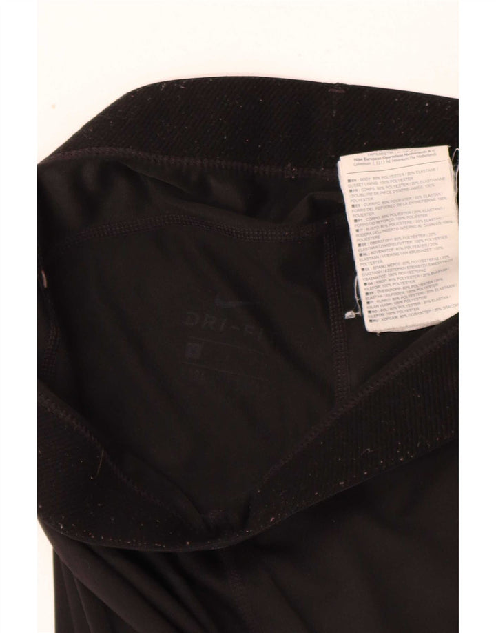 Женские леггинсы с рисунком Nike Dri Fit UK 10, маленькие черные, полиэстер
