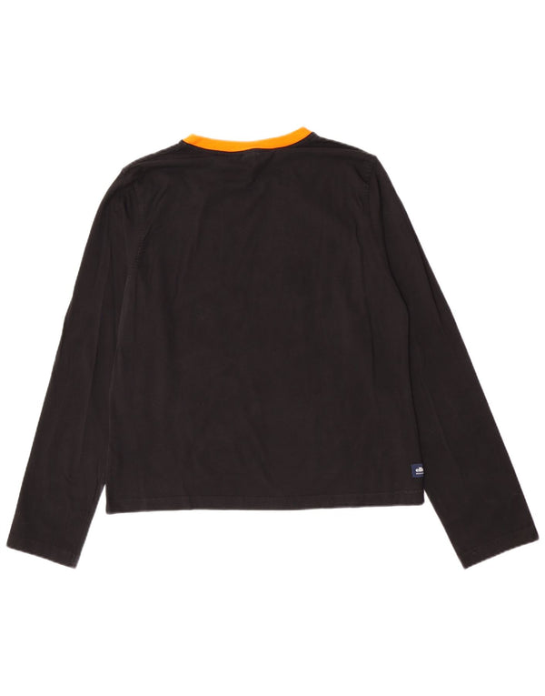 Женская футболка Ellesse с длинным рукавом и обычным рисунком, топ UK 16, большой черный цвет