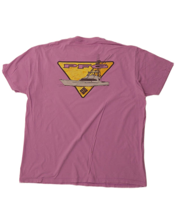 Мужская футболка с рисунком COLUMBIA, топ 2XL, фиолетовый хлопок