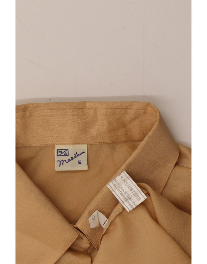 VINTAGE Womens Shirt Blouse UK 16 Large Yellow Polyester Vintage Vintage and Second-Hand Vintage from Messina Hembry 