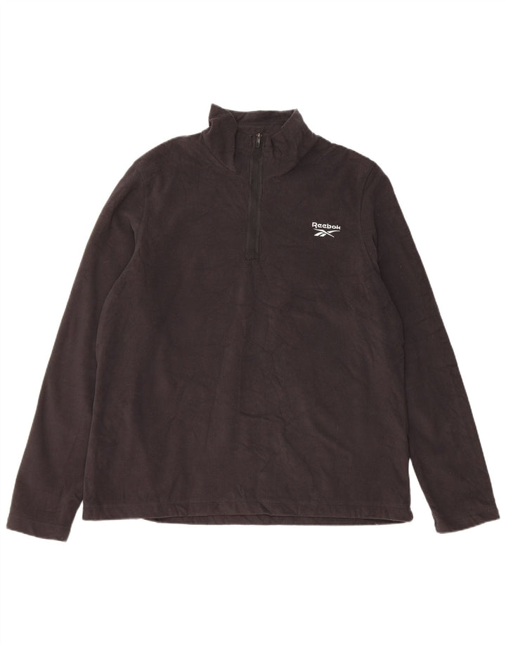 Мужской флисовый джемпер REEBOK с воротником на молнии XL, черный полиэстер