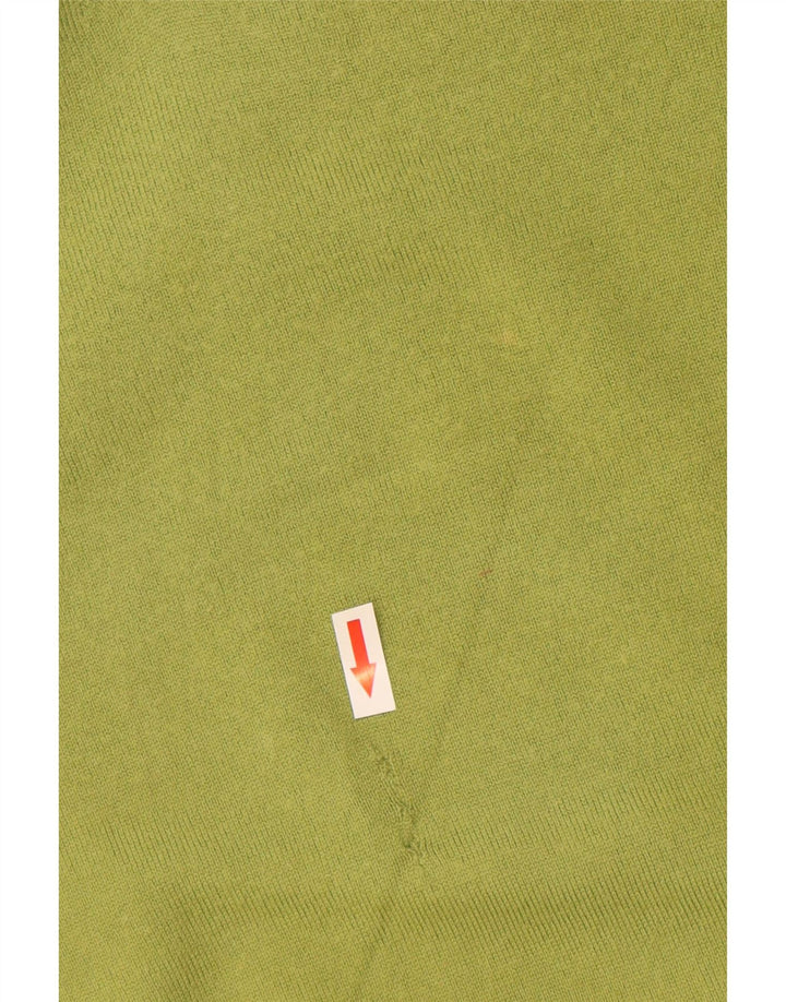 Hackett Мужской джемпер с v-образным вырезом, свитер среднего зеленого цвета из мериносовой шерсти