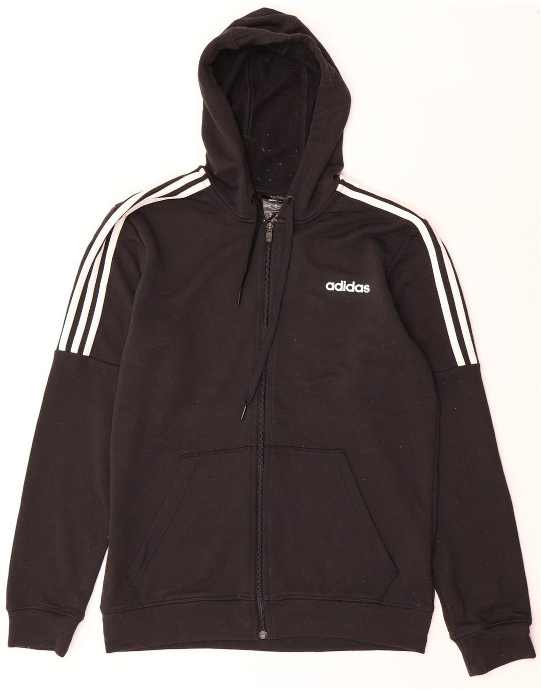 Мужской свитер с капюшоном Adidas Climalite на молнии, средний черный из полиэстера