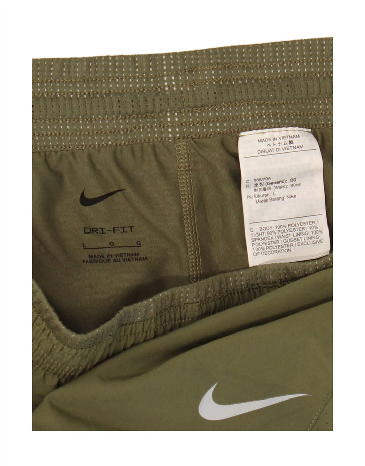 Женские спортивные шорты Nike Dri Fit UK 14, большие размеры, полиэстер цвета хаки