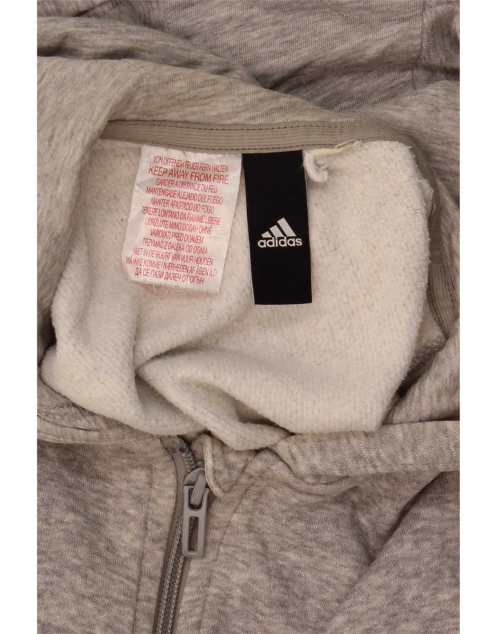 Мужской свитер с капюшоном на молнии Adidas среднего серого цвета в крапинку
