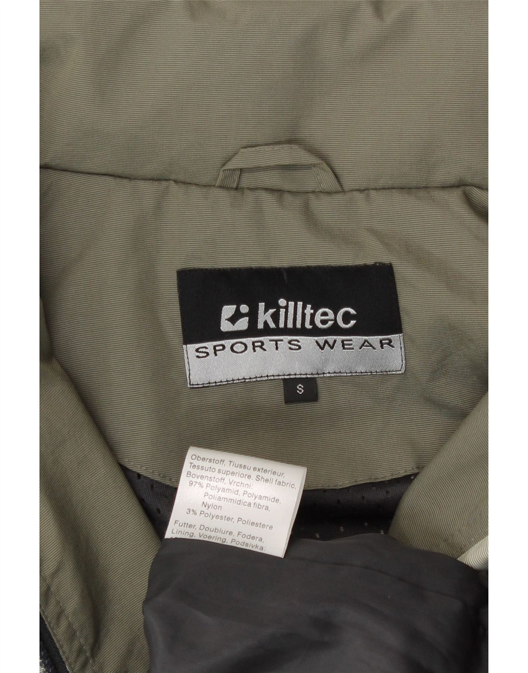 Мужская дождевик Killtec с капюшоном UK 36 маленький зеленый полиамид