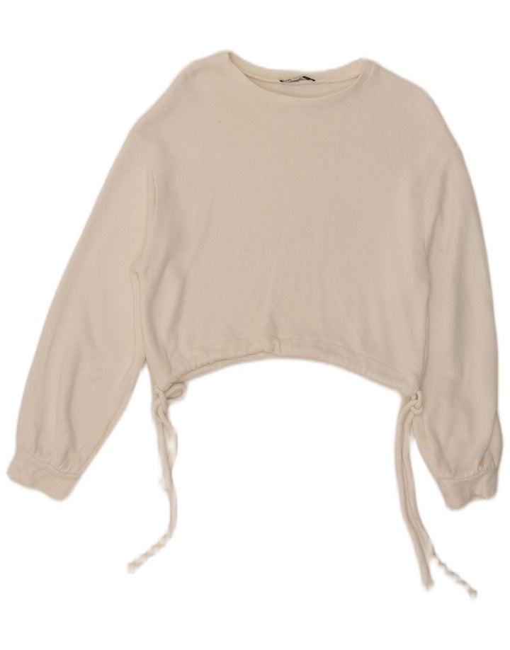 Женский укороченный свитер Zara UK 10, маленький белый
