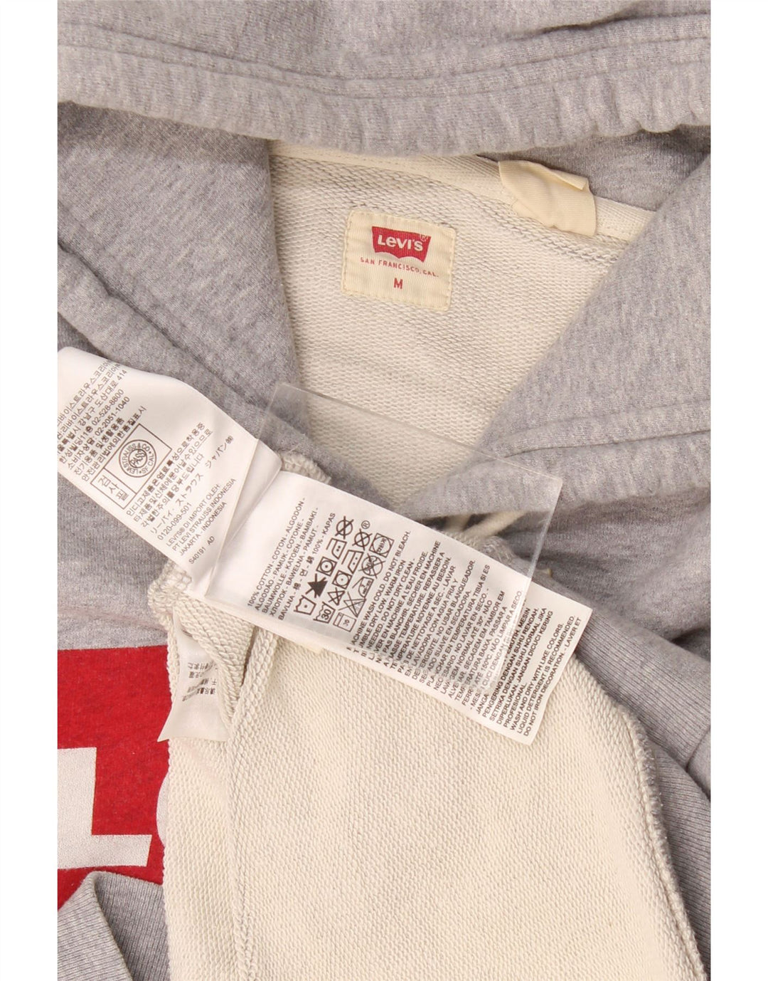 Мужской джемпер с капюшоном Levi's с рисунком, средний серый хлопок с крапинками