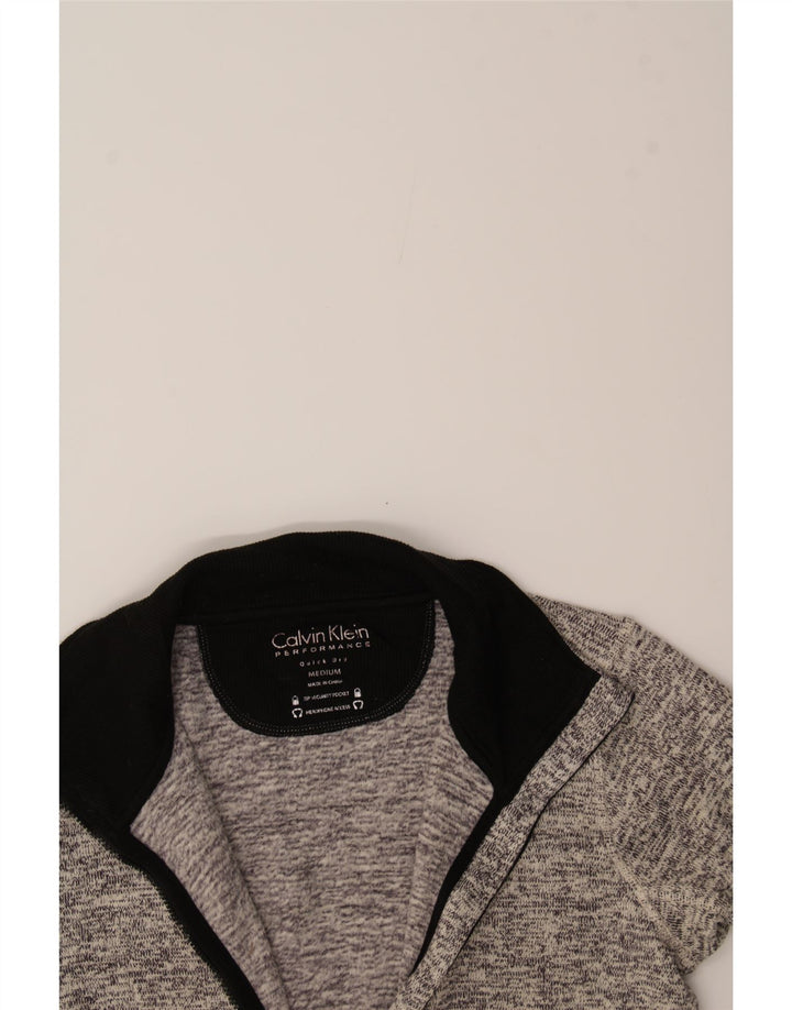 CALVIN KLEIN Womens Tracksuit Top Jacket UK 14 Medium Grey Colourblock Vintage Calvin Klein and Second-Hand Calvin Klein from Messina Hembry 