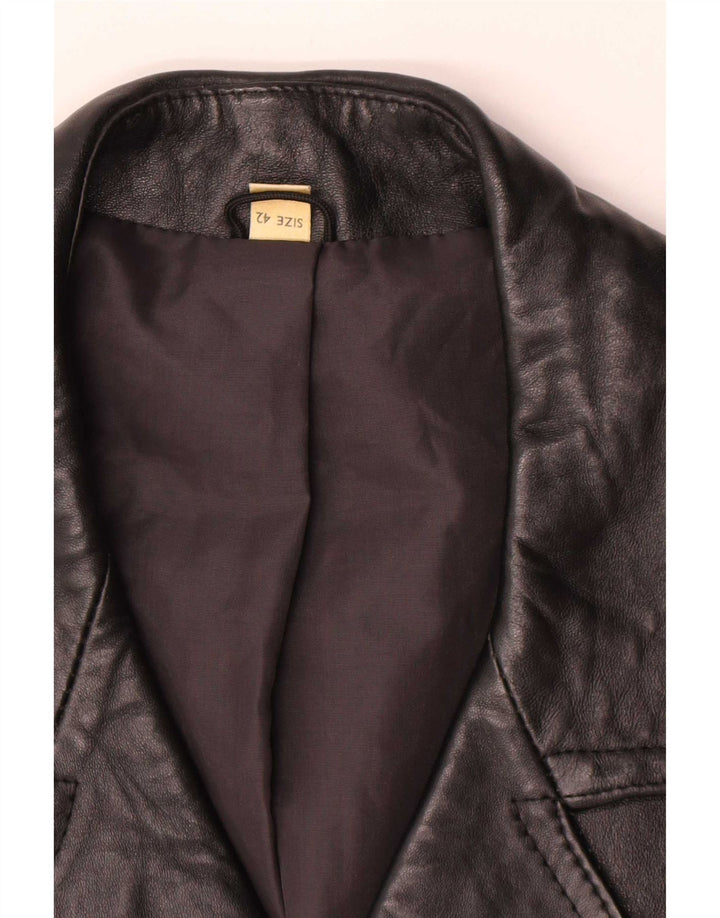 Винтажное женское кожаное пальто IT 42 Medium Black