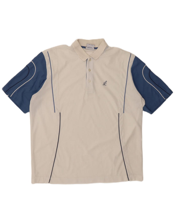 Мужская рубашка-поло AUSTRALIAN L'ALPINA IT 56 3XL, полиэстер белого цвета с цветными блоками