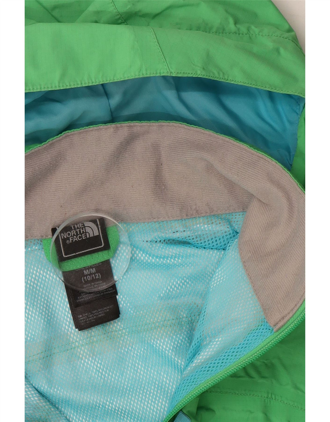 Дождевик с капюшоном The North Face для девочек 10–11 лет, средний зеленый нейлон