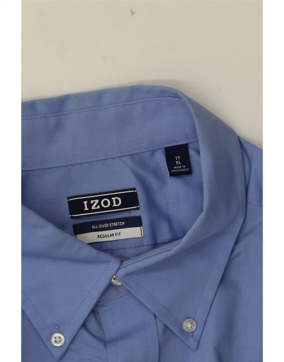 IZOD Мужская рубашка стандартного кроя с коротким рукавом, размер 17 XL, синяя