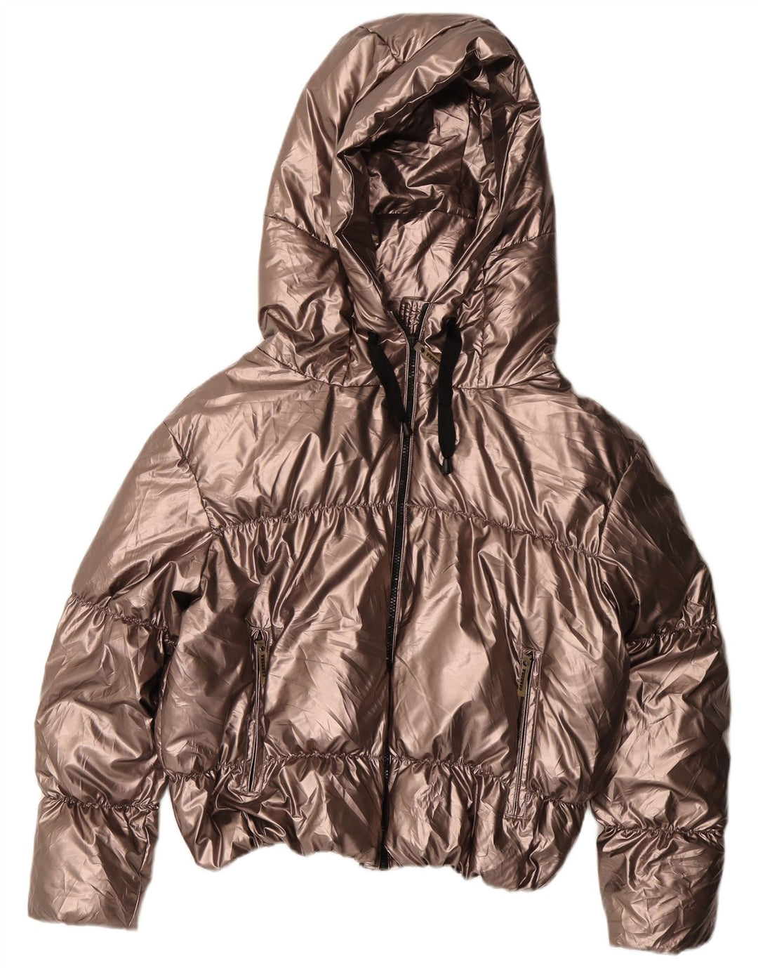 Женская укороченная стеганая куртка с капюшоном Carrera UK 14, средний золотой полиэстер