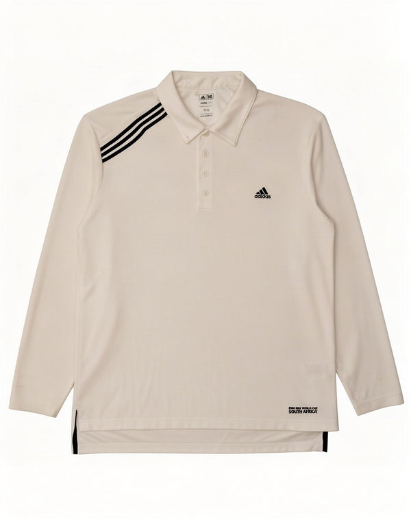 Мужская рубашка поло Adidas Climalite с длинным рукавом XL, белый полиэстер