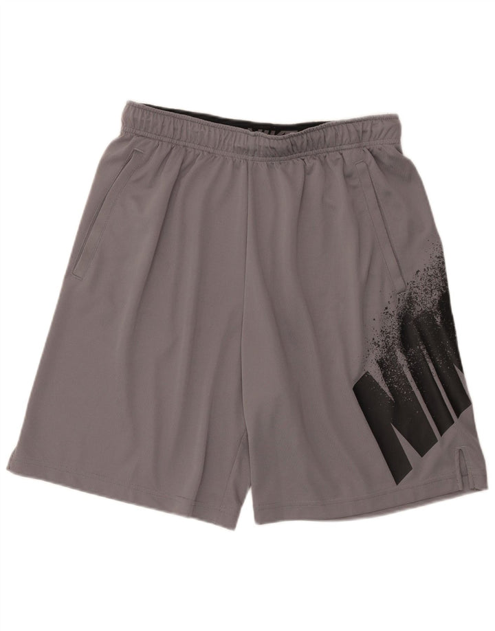 Мужские спортивные шорты Nike Dri Fit с графическим рисунком, большие серые, полиэстер