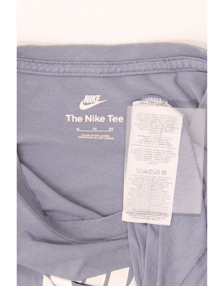 Мужская футболка с рисунком Nike Top XL, синяя, хлопок
