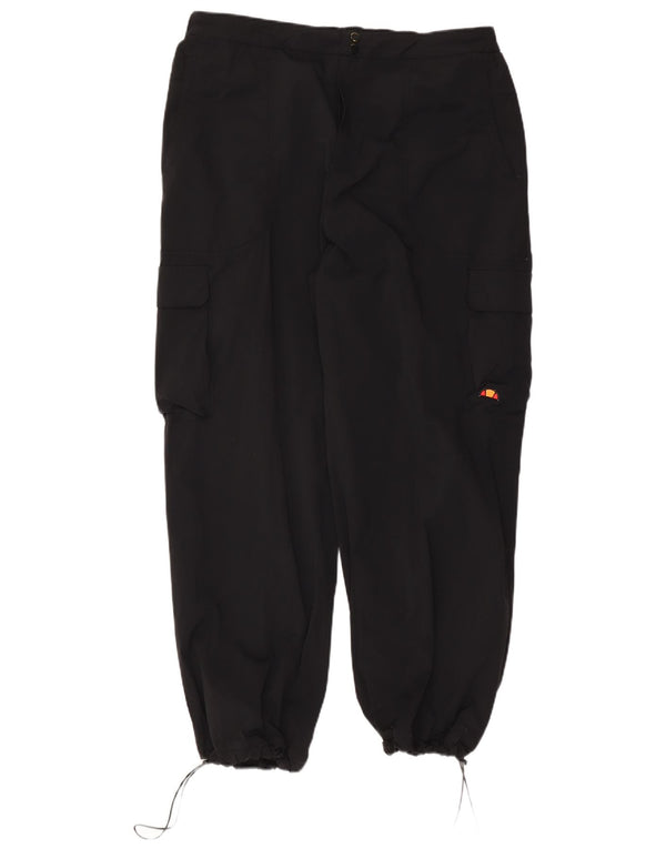 Ellesse Womens High Waist Joggers Cargo Trousers UK 20 2XL W40 L29 Black