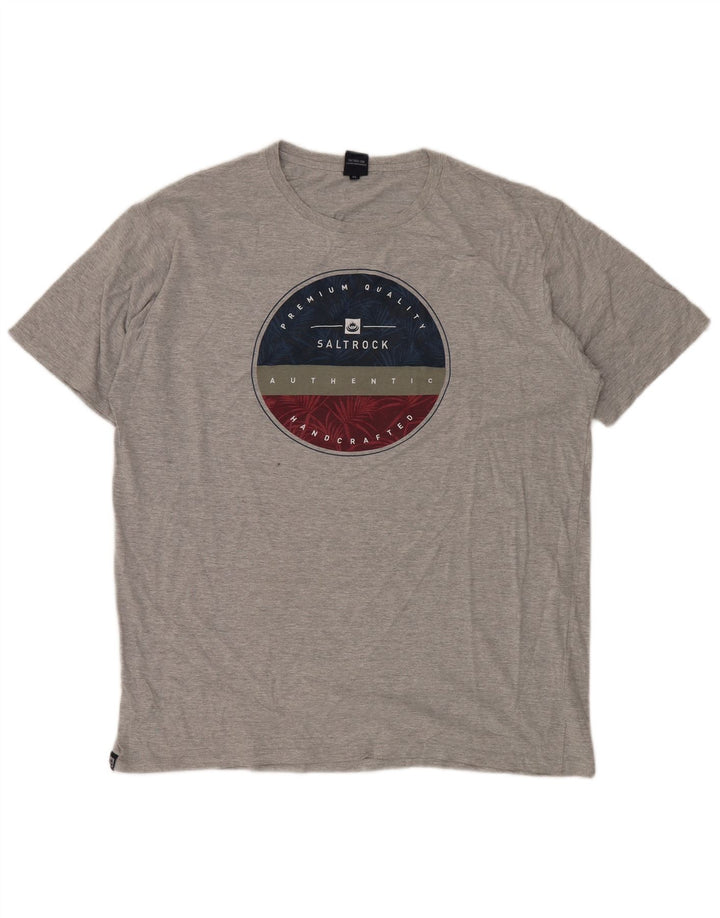 SALTROCK Мужская футболка с рисунком Топ XL Серый хлопок