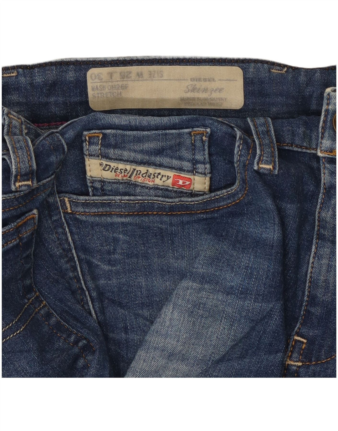 Женские супертонкие джинсы скинни DIESEL Skinzee с низкой талией W25 L27 синие