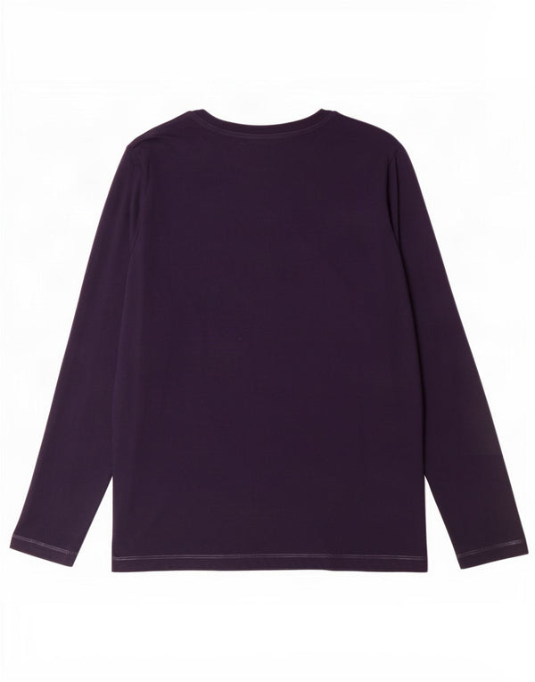 Женский топ Marks & Spencer с длинным рукавом, Великобритания 22, 2XL, темно-синий, хлопок