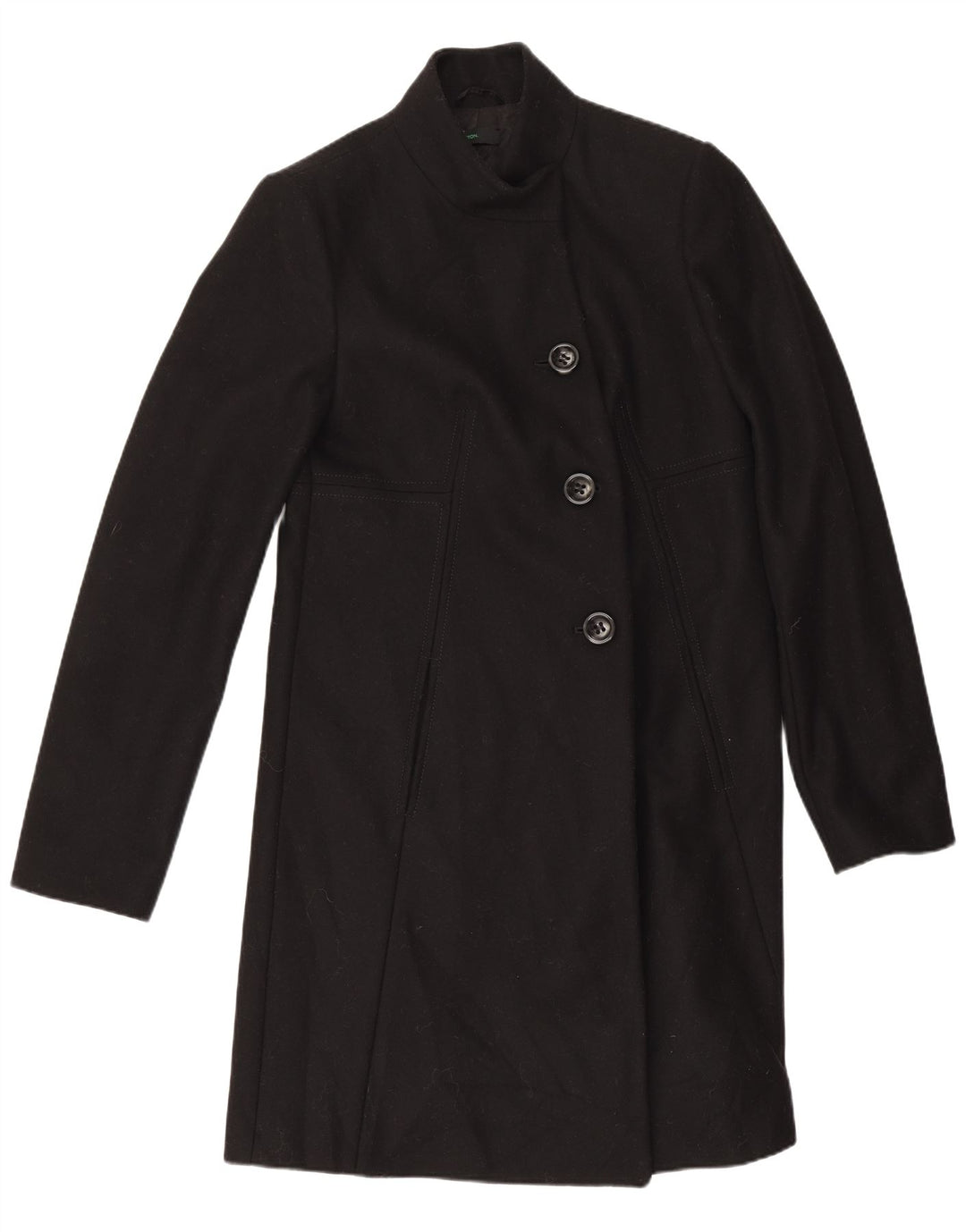 Женское пальто Benetton IT 42 Medium Black Wool