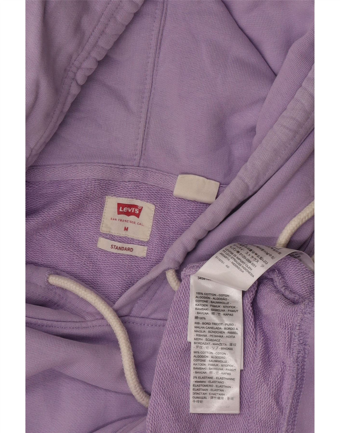 Мужской джемпер с капюшоном Levi's Standard, хлопковый средний фиолетовый