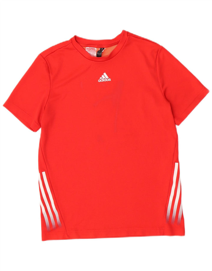 Футболка Adidas для мальчиков, топ 13-14 лет, красный полиэстер
