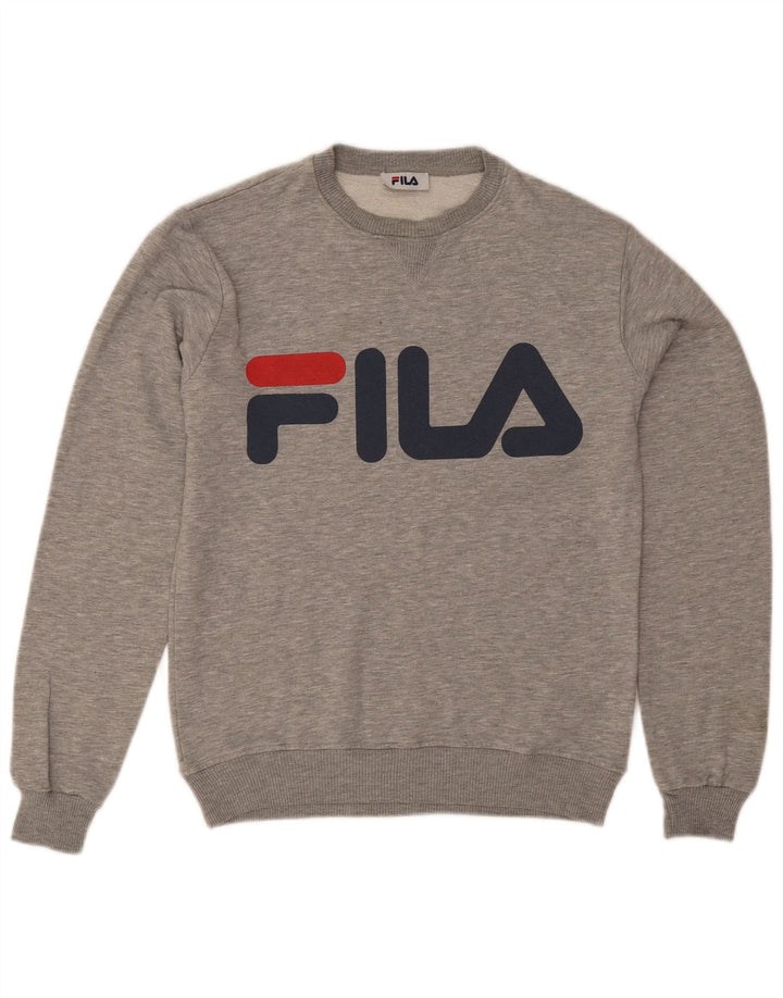 Fila Мужской свитшот с рисунком, маленький серый хлопковый джемпер в крапинку