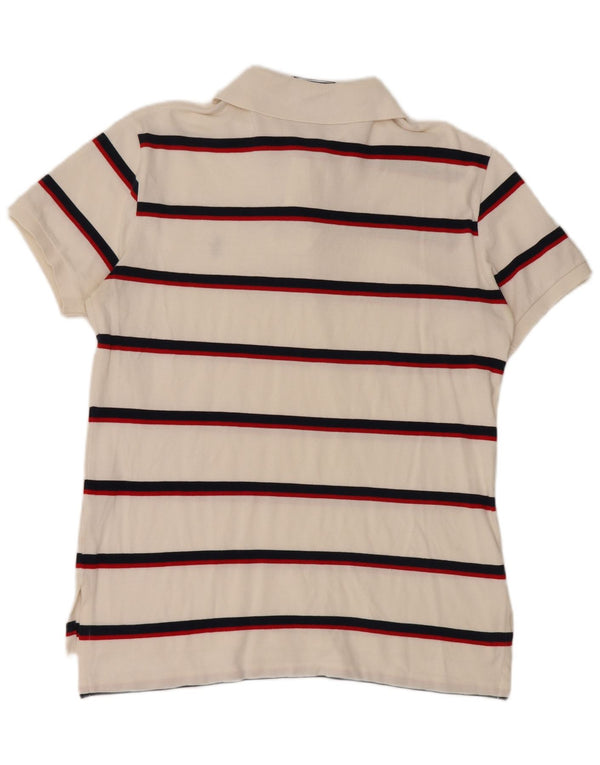 Polo Ralph Lauren Mens Custom Fit Polo Shirt Medium White Striped Cotton