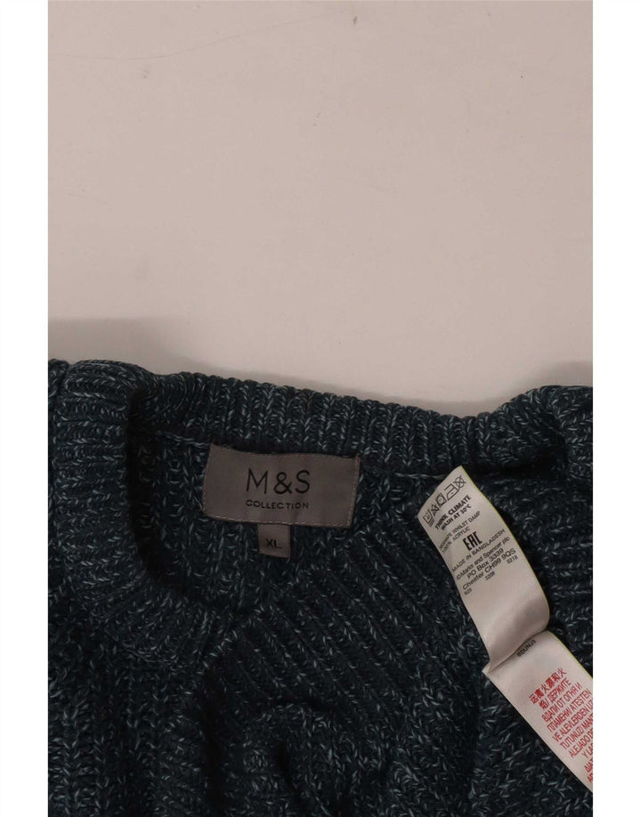 Мужской свитер с вырезом «лодочка» Marks & Spencer XL, синий акрил