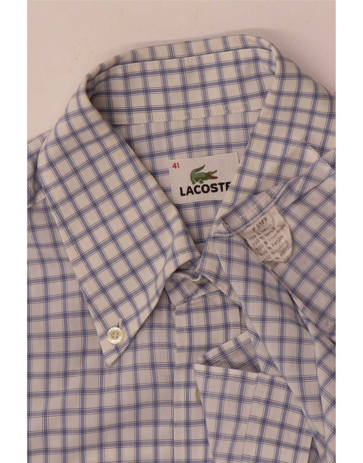 Мужская рубашка Lacoste, размер 41, большая синяя клетка, хлопок