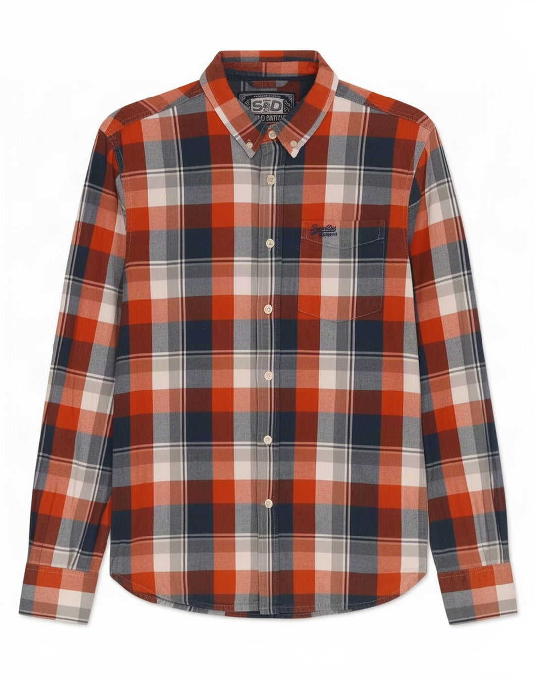 Мужская фланелевая рубашка Superdry, большая красная клетка, хлопок