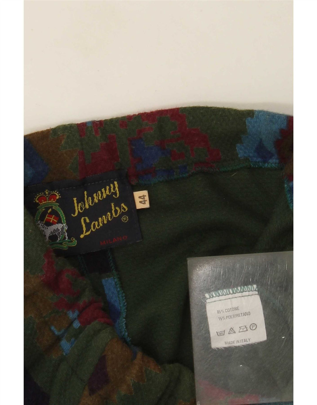 Женская мини-юбка Johnny Lambs IT 44 Medium W30 Зеленая с геометрическим узором Aztec