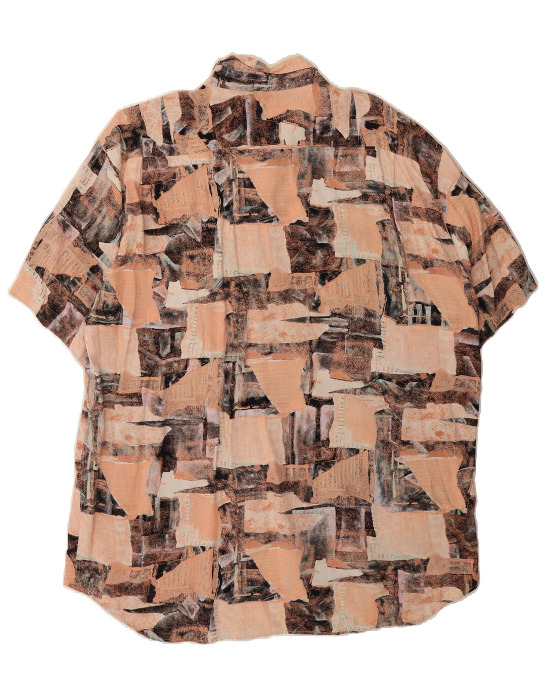 INGRAM Mens Short Sleeve Shirt XL Beige Patchwork Vintage Ingram and Second-Hand Ingram from Messina Hembry 