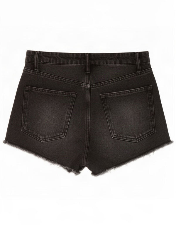 Женские джинсовые шорты Zara с завышенной талией EU 36 XS W26, черный хлопок