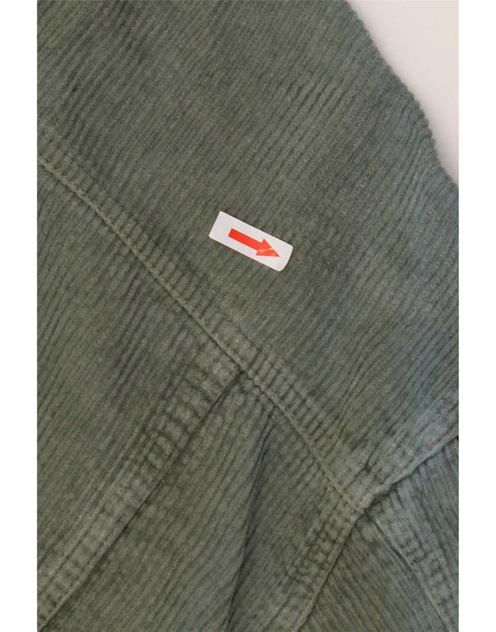 Женская вельветовая куртка оверсайз Zara UK 10, маленький размер, цвет хаки, хлопок