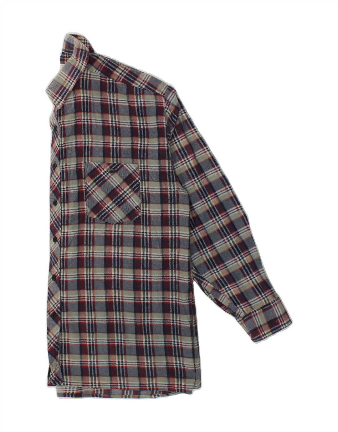 VINTAGE Mens Flannel Shirt Large Grey Check Cotton Vintage Vintage and Second-Hand Vintage from Messina Hembry 
